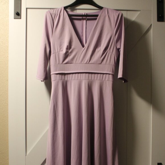 ALYX LIMITED LILAC EMPIRE WAIST FIT N FLARE MIDI DRESS L NWOT - Picture 1 of 6